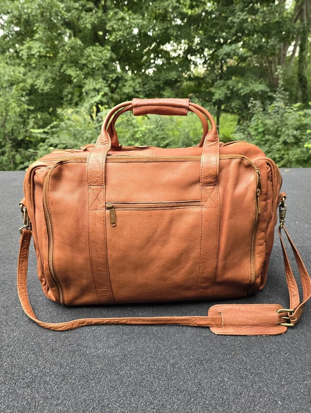 Vintage Leather Duffel Bag Weekender By CORTEZ Made In Colombia Saddle Color